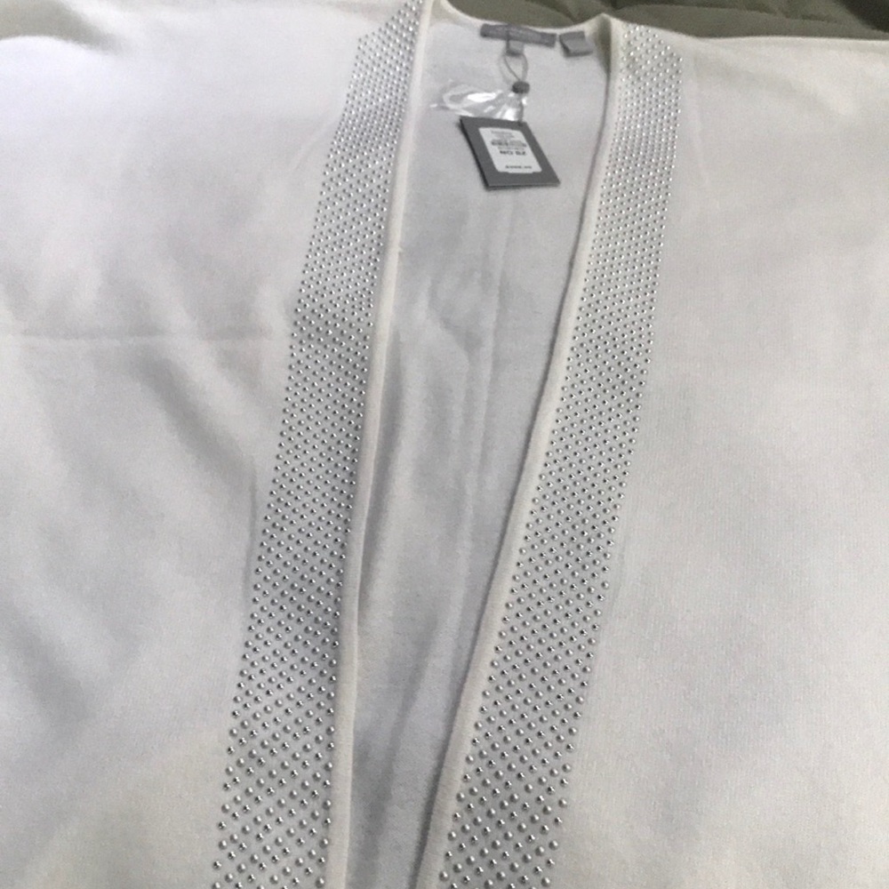 cashmere wrap white silver studs